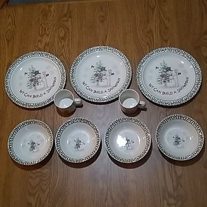 9pc winter stoneware set